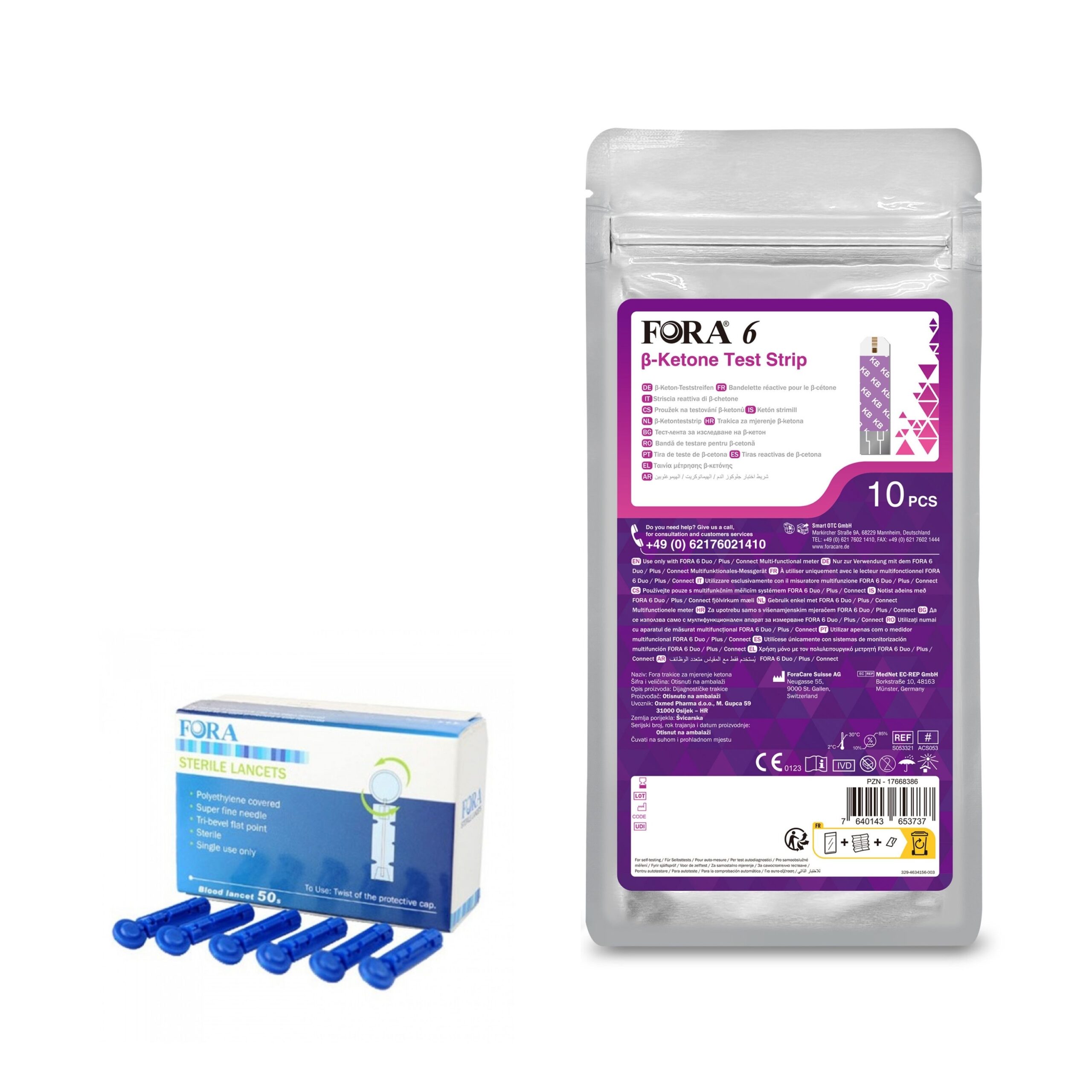 Kit masurare beta-cetone FORA 6 – Teste si ace ( lancete ) - imagine 2