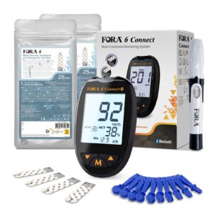 Pachet Fora 6 Connect  masurare glicemie, hematocrit, hemoglobina alcatuit din analizor, 50 de teste si 10 ace