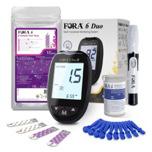 FORA 6 Duo Set pentru masurarea cetonelor si a glicemiei – 10 teste cetone + 10 teste glicemie + 10 lancete